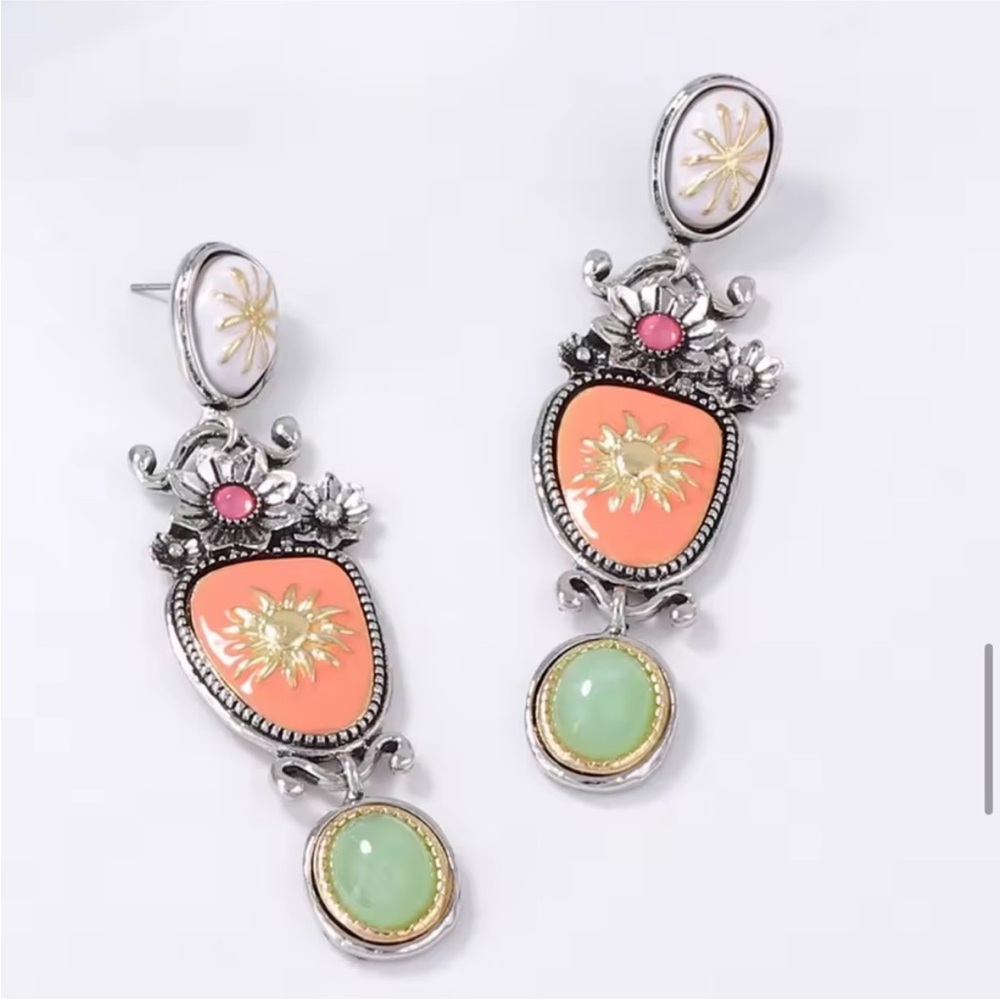 Unique Multi-Color Dangle Earrings - image 3